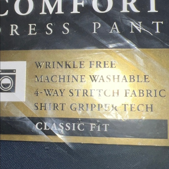 Haggar Premium Comfort Dark Blue Dress Pants, Big and Tall - Picture 6 of 6